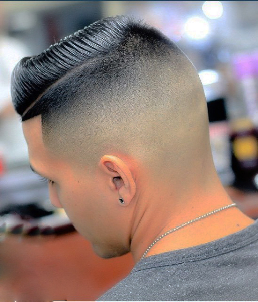 Bald Fade with Part